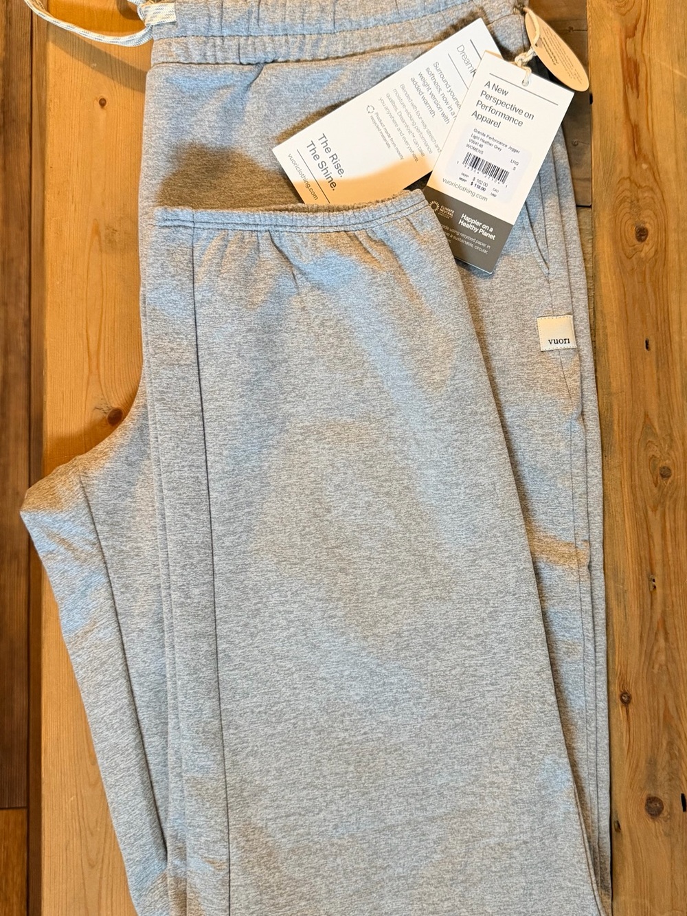 Vuori Light Gray Cropped Performance Joggers